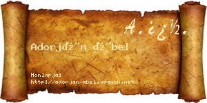 Adorján Ábel névjegykártya