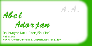 abel adorjan business card